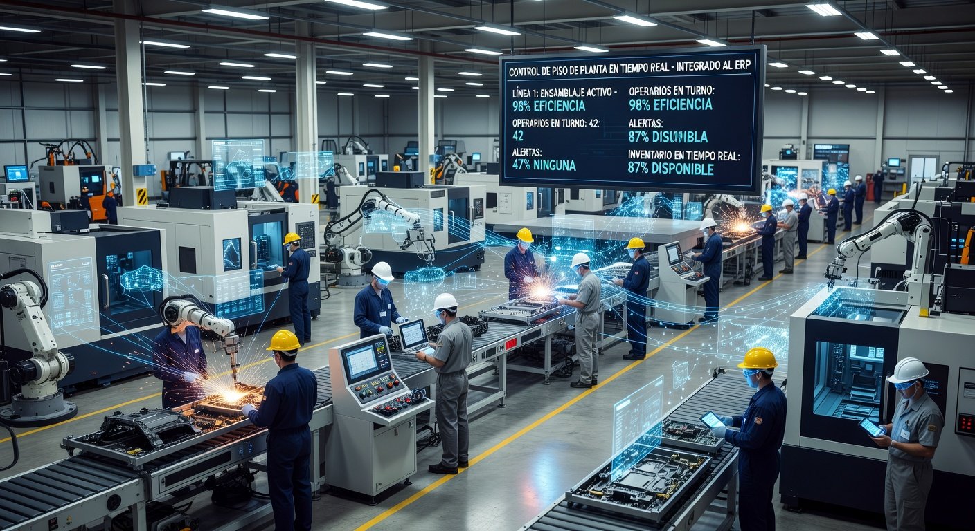 Control de piso de planta en tiempo real integrado al ERP