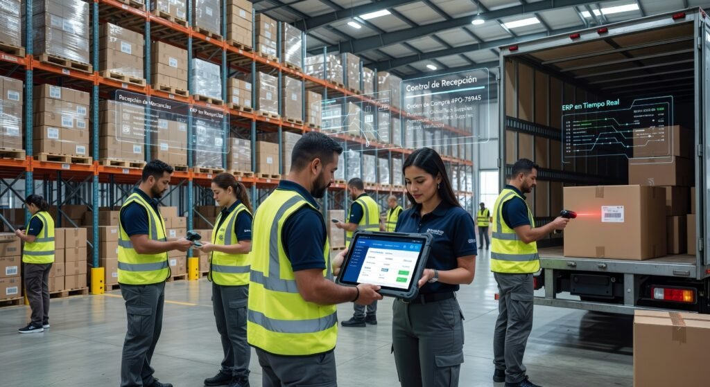 Control de recepción de compras con ERP