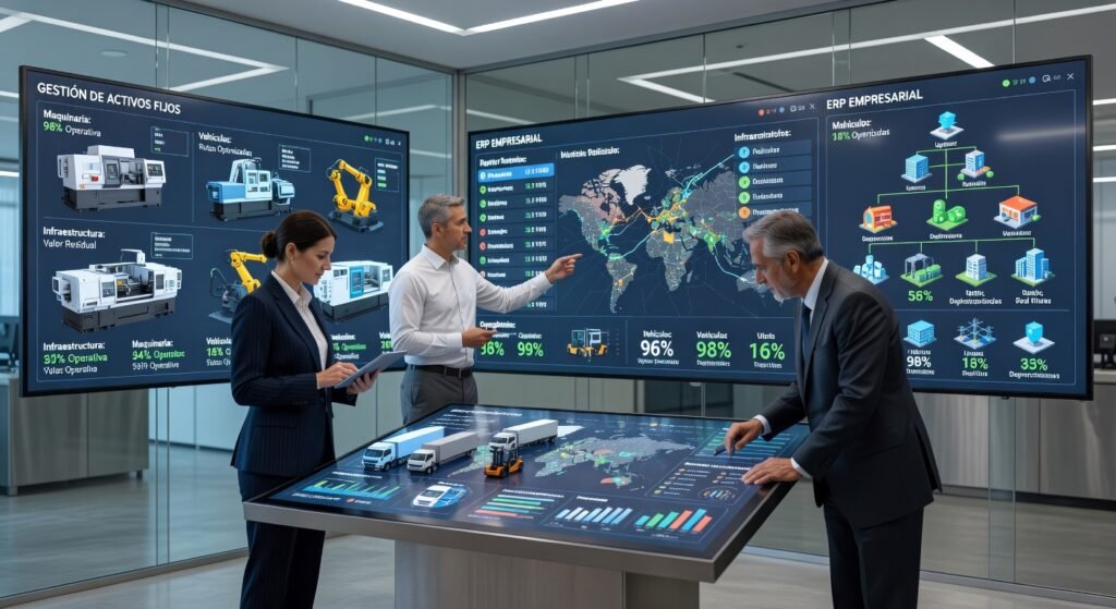 Gestión de activos fijos en ERP empresarial