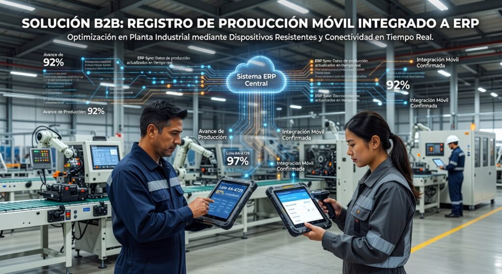 Registro de producción en planta con dispositivos móviles