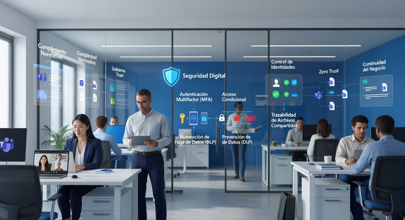teletrabajo seguro con Microsoft Teams y Microsoft 365: Imagen principal